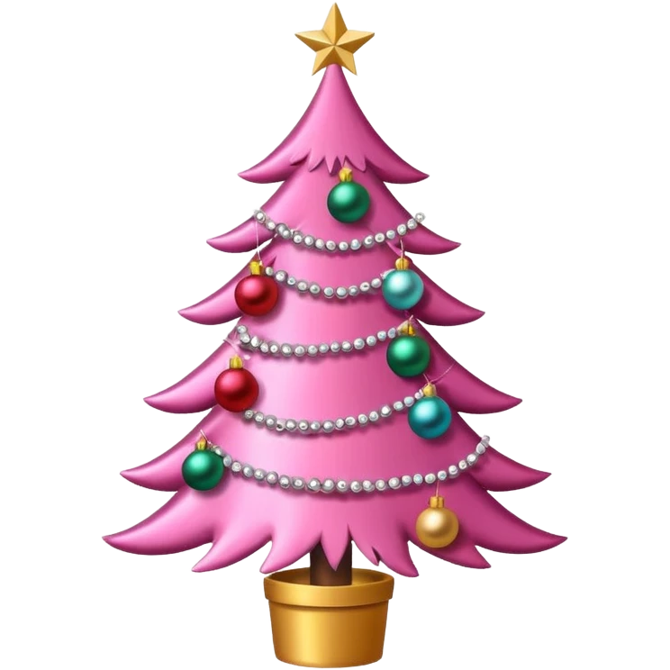 Christmas tree pink emoji