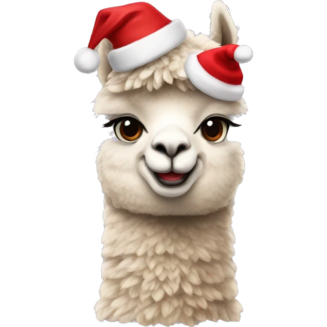 Alpaca in a Christmas hat  emoji