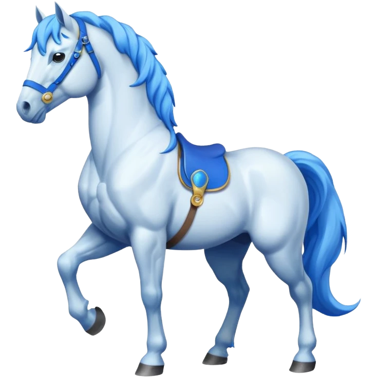 White horse with blue mane emoji