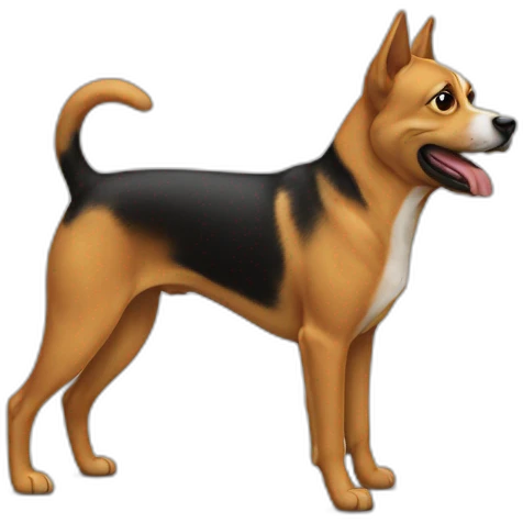 Chat sur un chien emoji