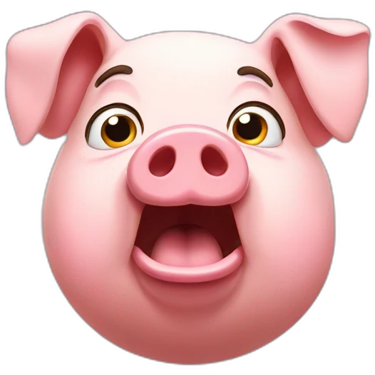 Shocked pig emoji