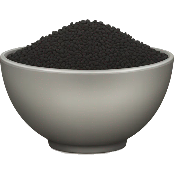 black sesame seeds in a bowl emoji
