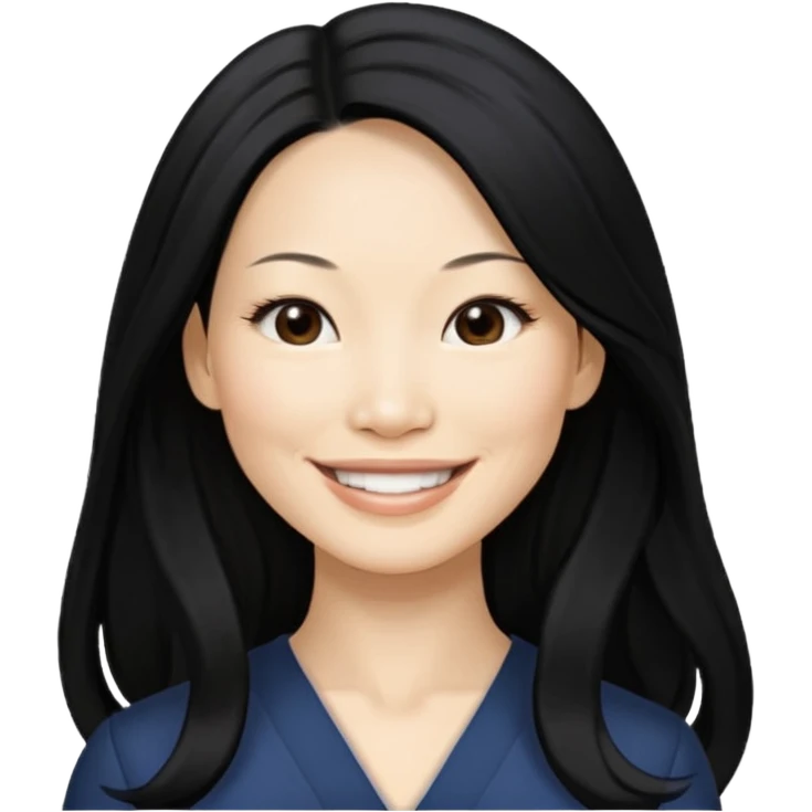 Lucy Liu with long hair emoji