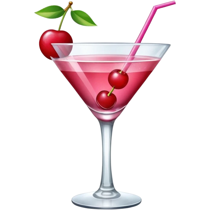 galentines red and pink cocktail with cherry emoji