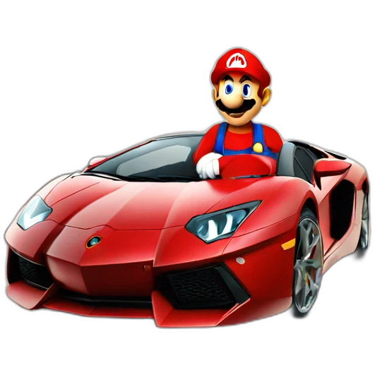 Mario on an aventador emoji