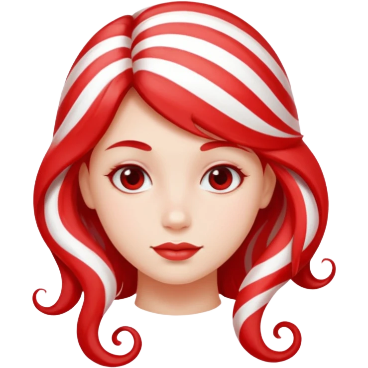 girl with hair made out of peppermint emoji