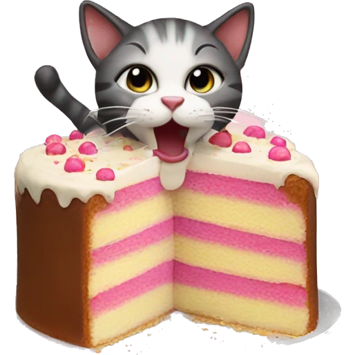 cat eat cake emoji