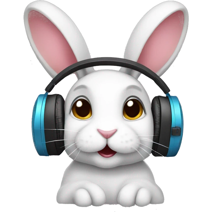 bunny with headphones emoji