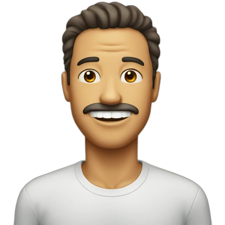 man funny face teeth on top mouth emoji