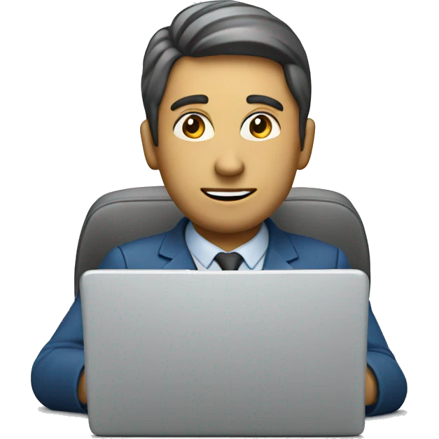 man with laptop and chart emoji