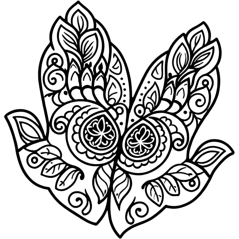 Elegant Indian mehndi pattern design emoji