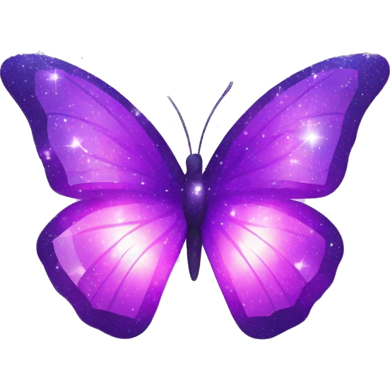 Purple-Shiny-Gem-Crystal-Glitter-Galaxy-Gradient-Sparkle-Stars-Glossy-Butterfly emoji