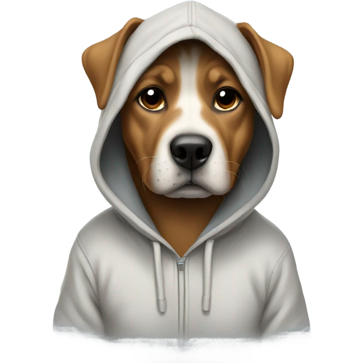 Dog wearing a hoodie ￼ emoji