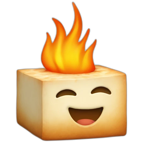tofu on the fire emoji