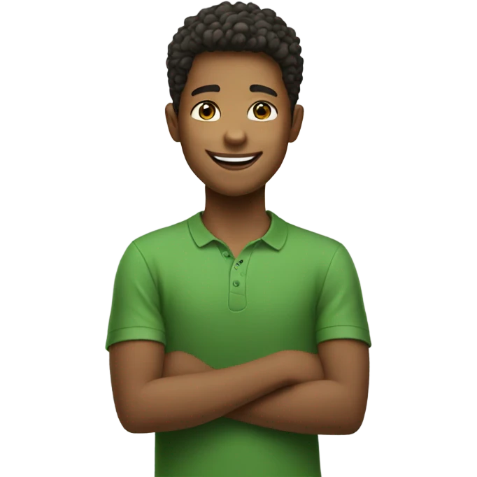 smiling boy in green shirt emoji