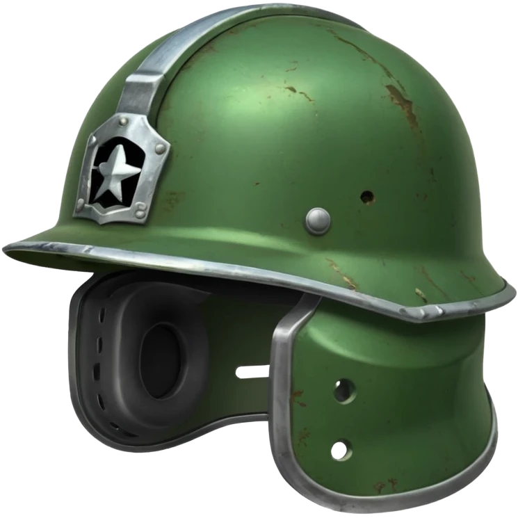 shiny green helmet world war times emoji