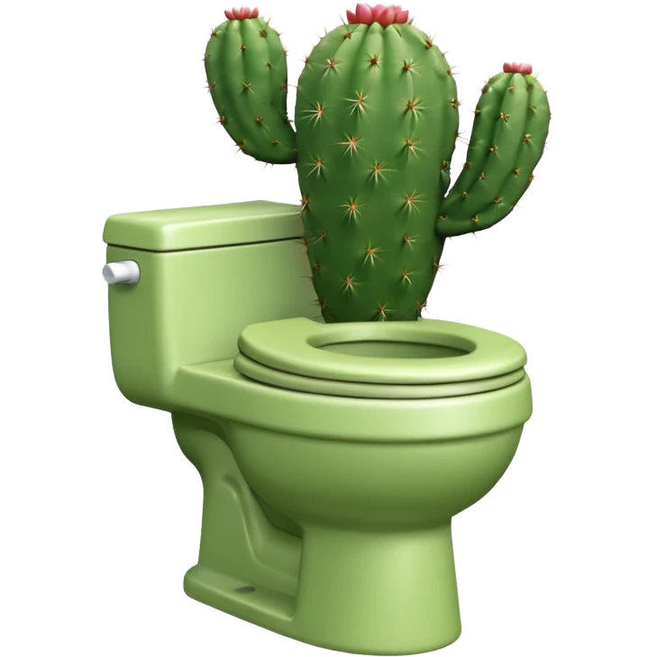 Cactus on the toilet emoji