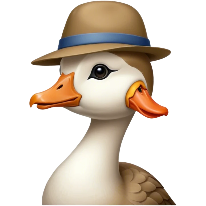 Goose with hat emoji
