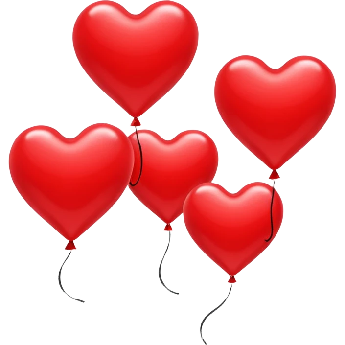 heart shaped flying balloons emoji