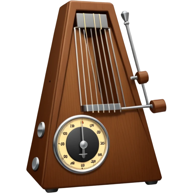 classic wooden metronome with swinging arm emoji