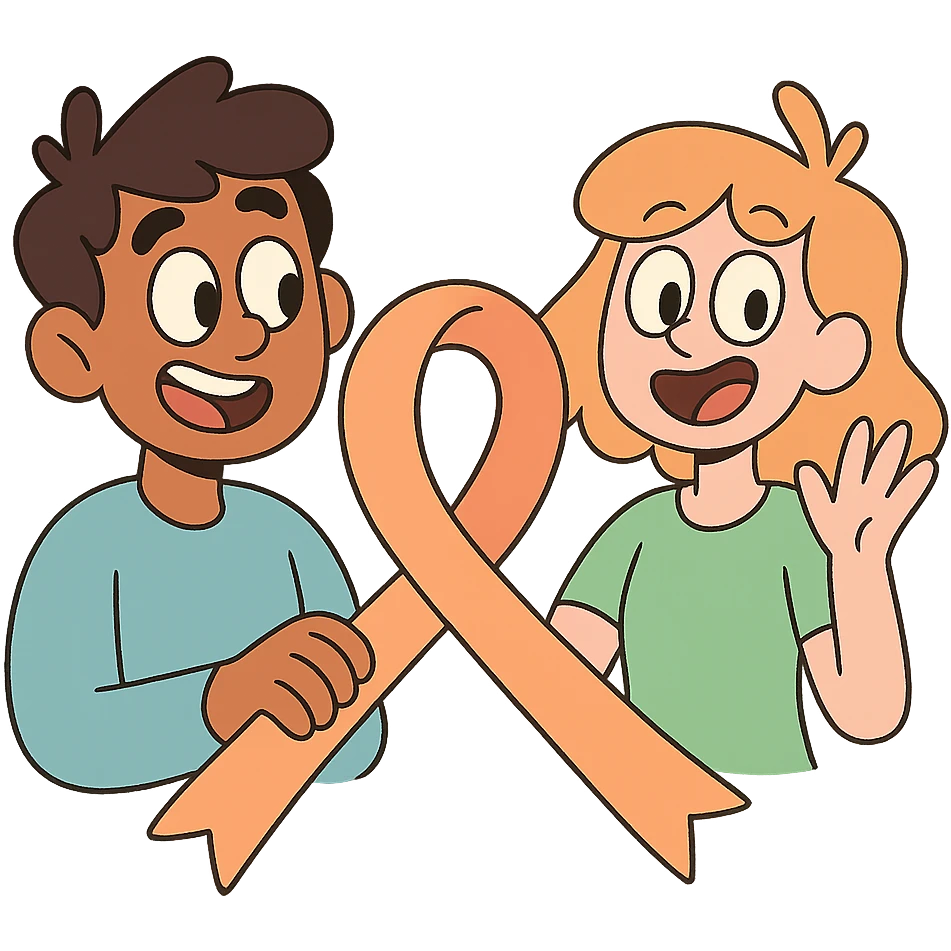 pastel orange ribbon, looped shape, calArts 2010s cartoon style emoji