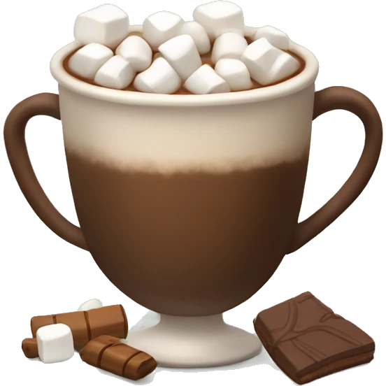 Hot cocoa with marshmallows in a big cup emoji