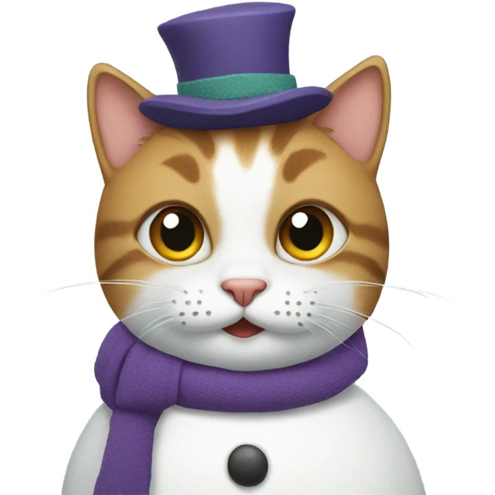 Cat snowman emoji