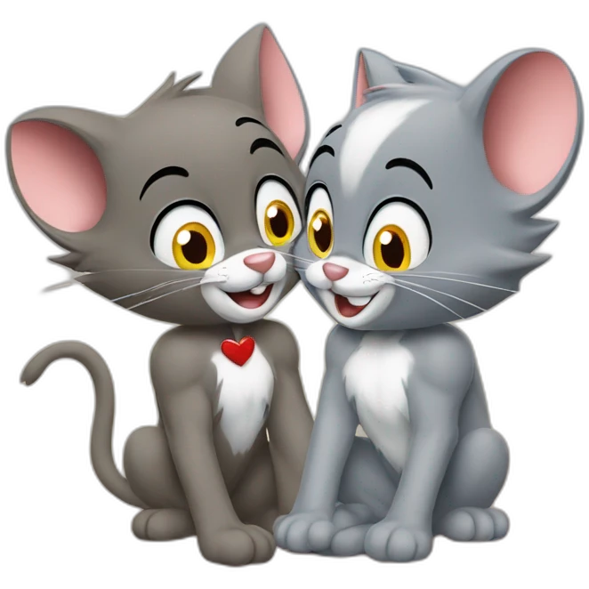 Tom and jerry love emoji