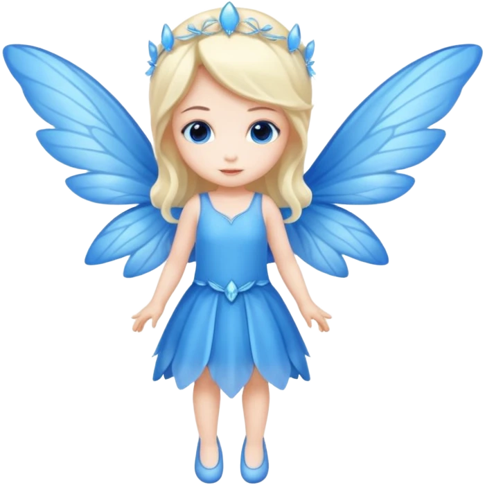 full body of little blue fairy emoji