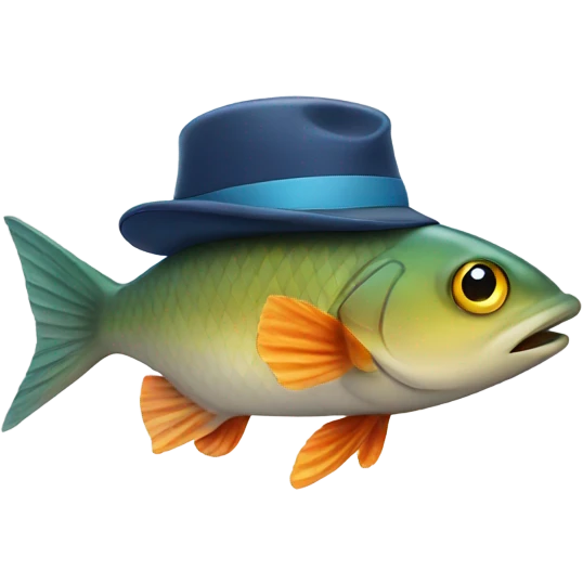 fish with a hat on emoji