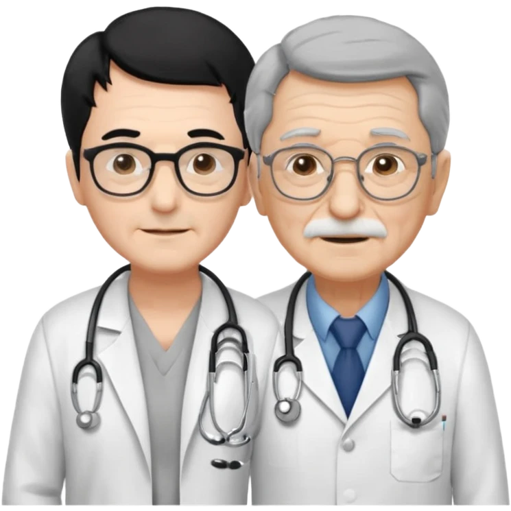 doctor black hair helping to a old man  emoji