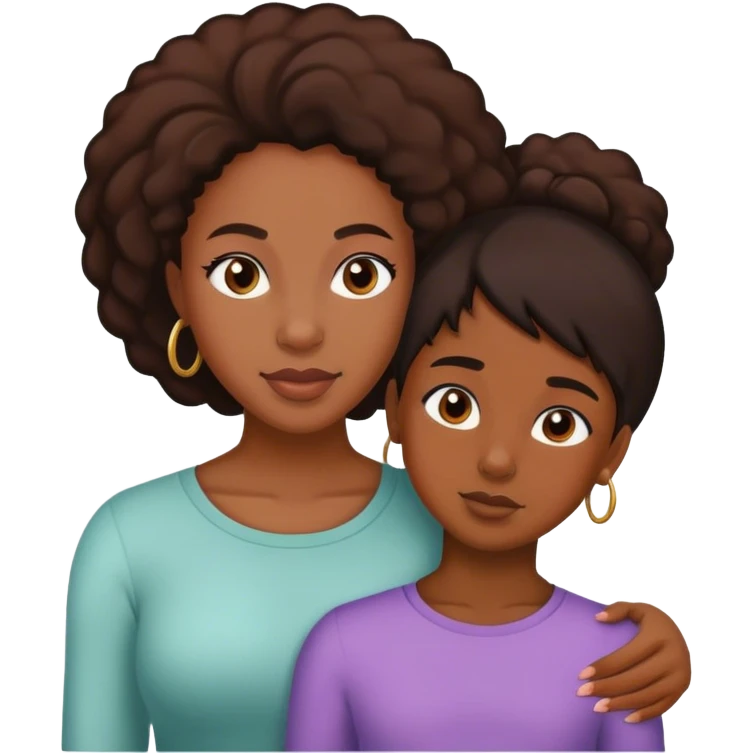 mom and teen daughter duo black girls  emoji