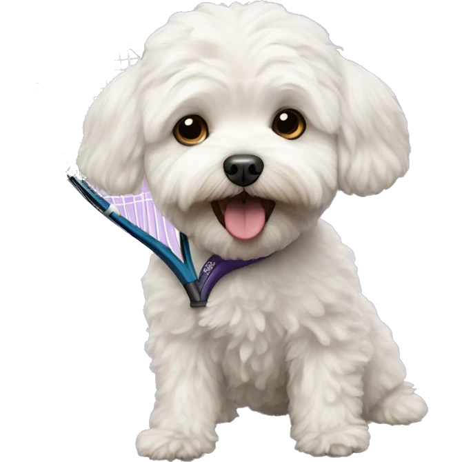 Maltipoo palying tennis emoji