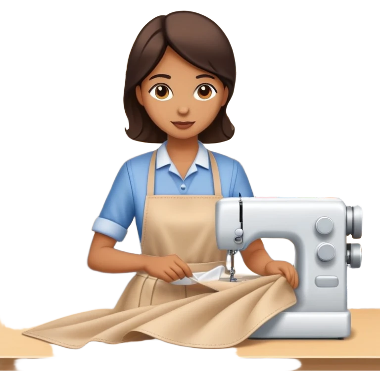 worker sewing a dress, fashion manufacturing theme emoji