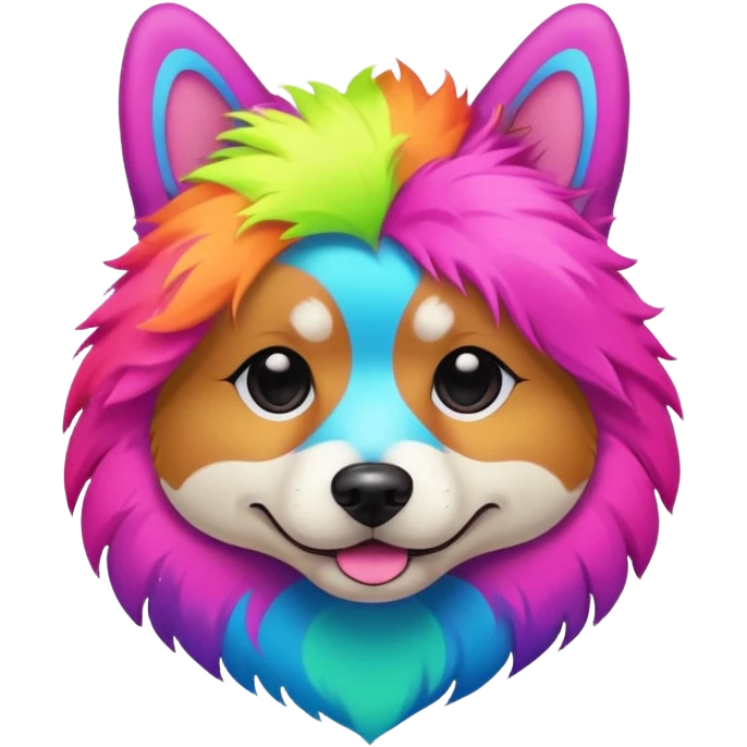 DOG wearring neon fashion emoji