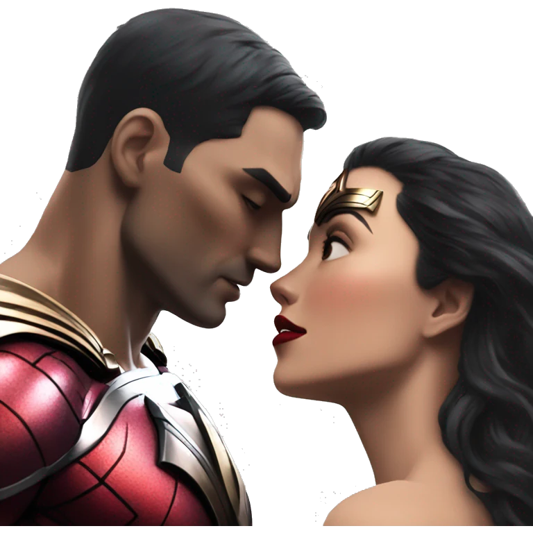 Super man kiss Wonder Woman emoji