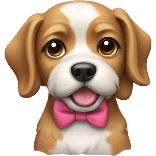 Dog wearing a bow emoji