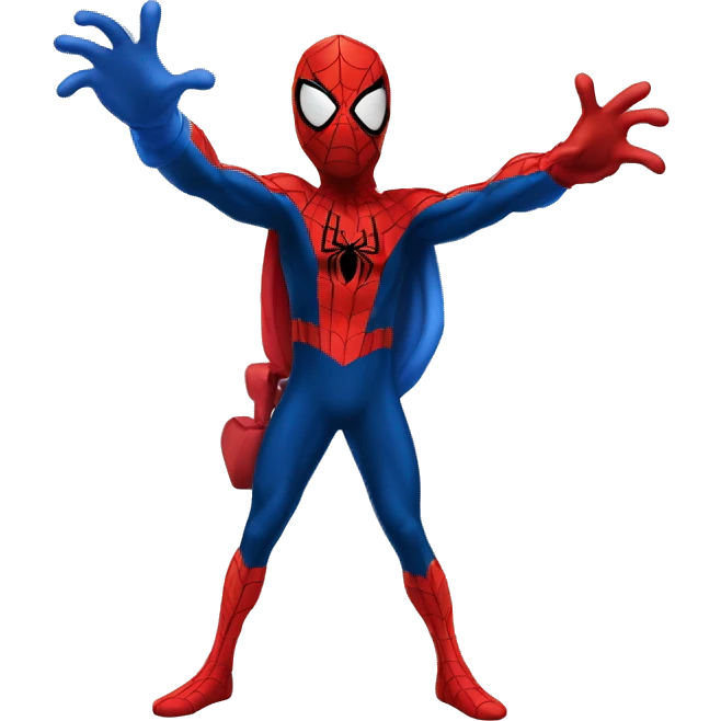 Red and blue heart like spiderman emoji