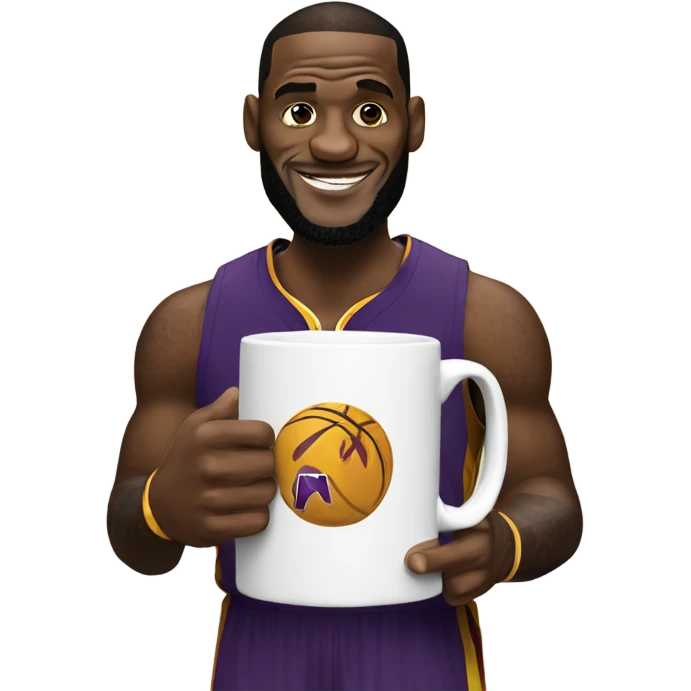LeBron with a mug emoji