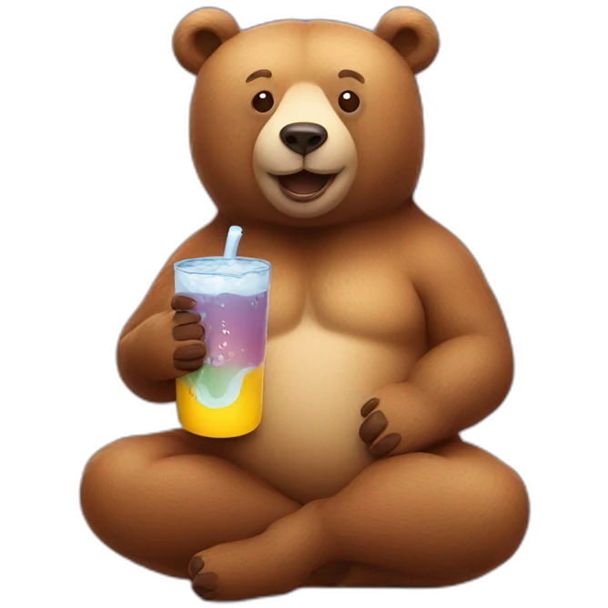 Yoga drink bear emoji