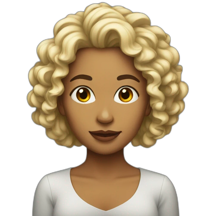 Mujer pelo rizado emoji