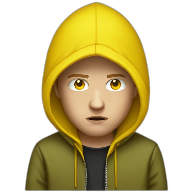 Teen Jesse Pinkman sad yellow hood emoji