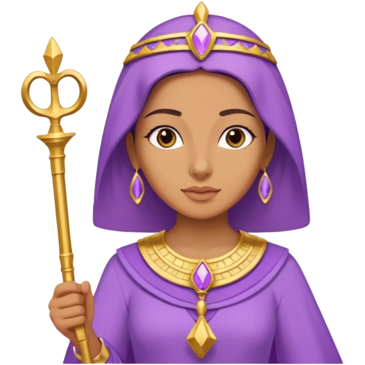 woman, Egypt, lilac, scepter emoji