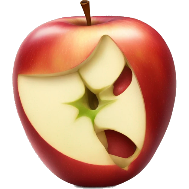 A single apple with a large bite out of the side  emoji