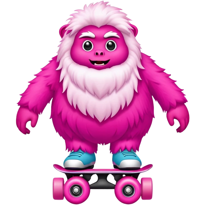 fat rainbow pink red yeti roller skating  emoji