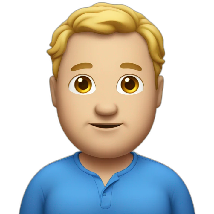 fat man in a blue shirt emoji