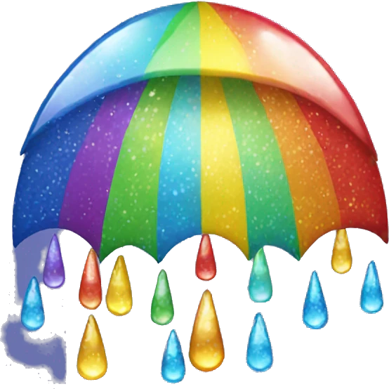 rainbow sparkle rain emoji