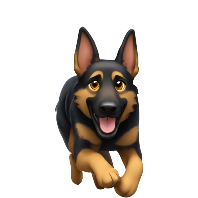 German shepherd running through agility tunnel  emoji