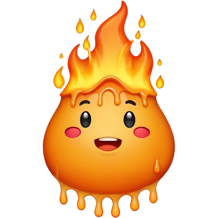 a flame that burns a fat body  emoji