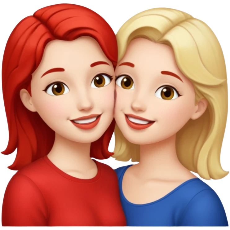 two girls french kissing  emoji
